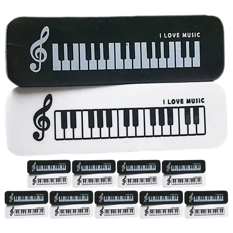 

20pcs Erasers Toys Piano Shaped Erasers Music Pencils Music Note Pencil With Music Themed Erasers Wood Pencils Bulk Keyboard