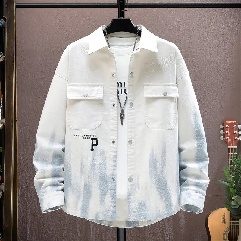 2025 Spring and Autumn New High Quality Men's Casual Fashion Shirt Loose Edition Collar Jacket