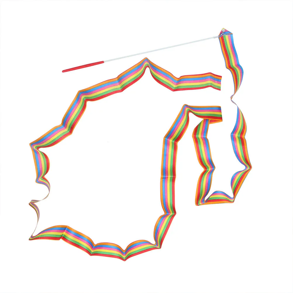 

5pcs 2-Meter Artistic Gymnastics Ribbon Colorful Dance Streamer For Kids Baton Twirling Chinese Oriental Dance Exercise