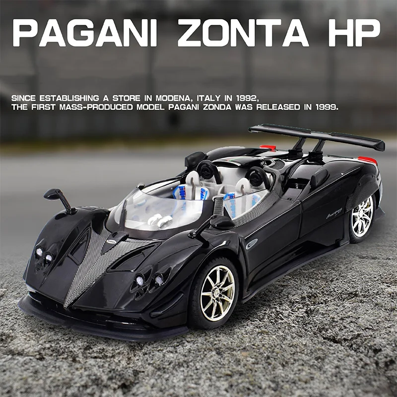 1:24 Pegani Zonda HP Barchetta Lega Super Racing Toy Cars Modello Premium Diecast Hot Wheels Suono Luce Regalo per bambini Decorazione Exqu