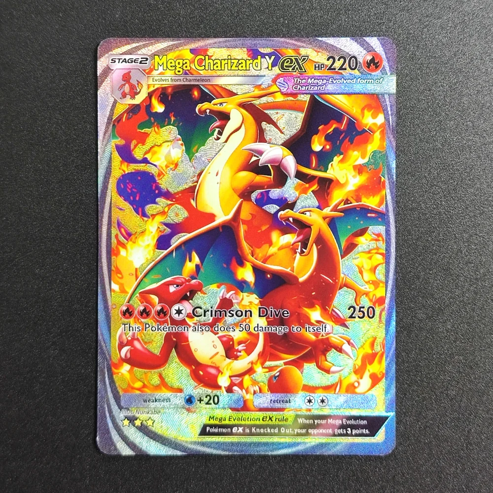 Homemade Pokemon TCG Pocket Crimson Blaze B1a Mega Charizard Y Blastoise Steelix Lopunny Aegislash Clemont Serena Game Card Toy - view 4