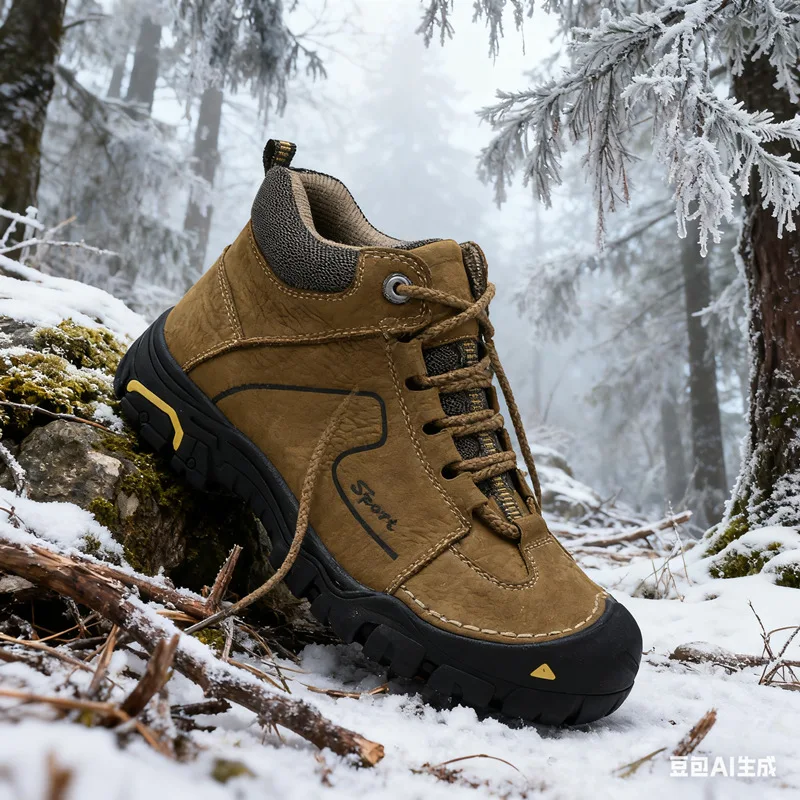 

Outdoor Winter Shoes Men Genuine Leather Trekking Hiking Shoes Men Waterproof Hiking Boots Man Mountain Climbing Shoes Walking