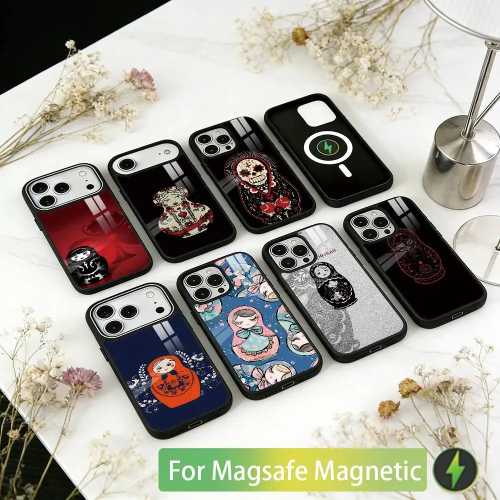 

Russian Dolls Matryoshka Phone Case For iPhone17,16,15,14,13,12,11 Plus,Pro Magnetic For Magsafe Wireless Charging