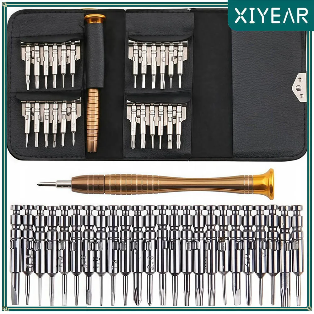 

Precision Screwdrivers 25-1 Repair Kit Screwdriver Set With Leather Case Professional Opening Tools For Mobile Laptop Glasses