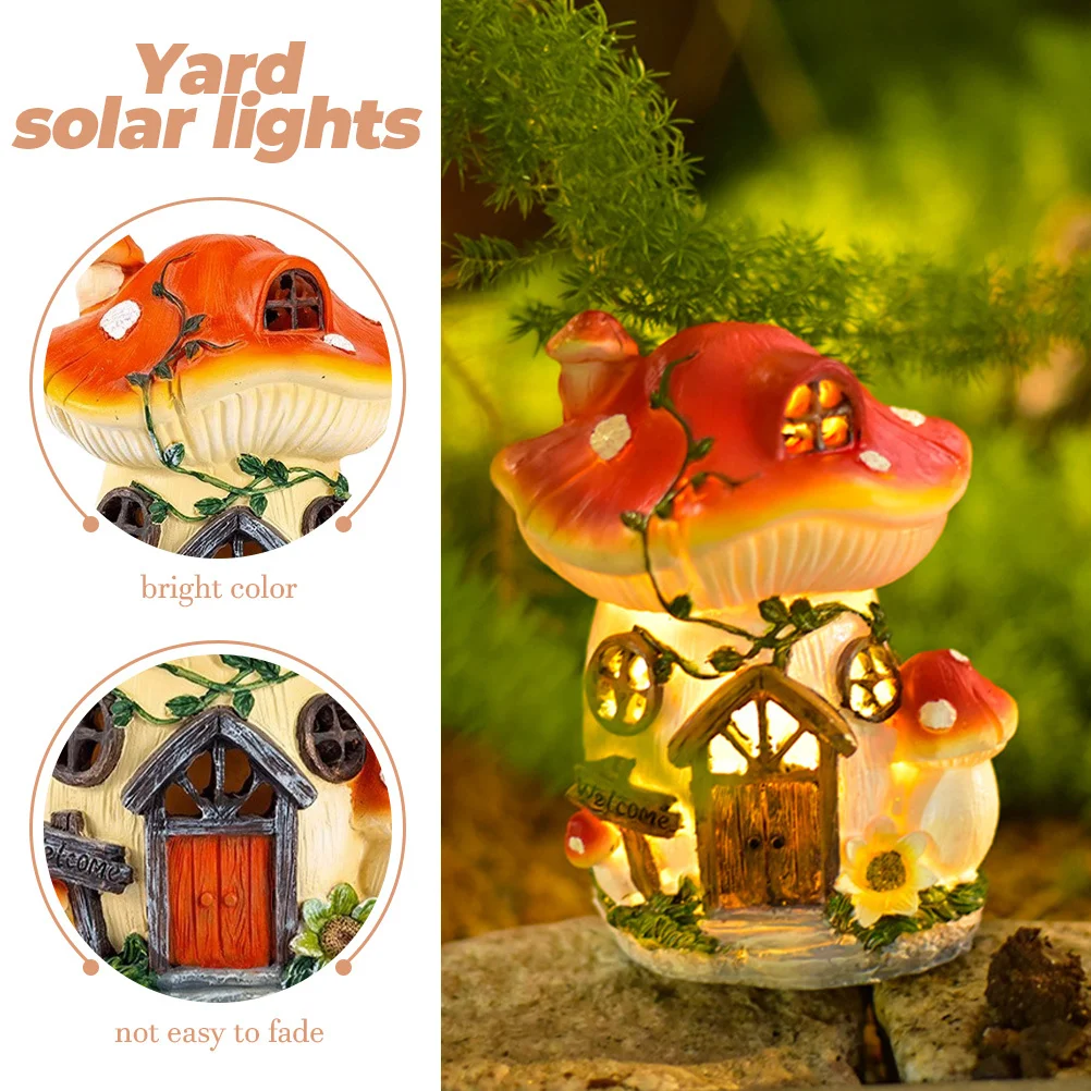 Ozdoby ogrodowe Grzyby Dekoracje Lampki Statuetki Ornamenty Urocze Nocne