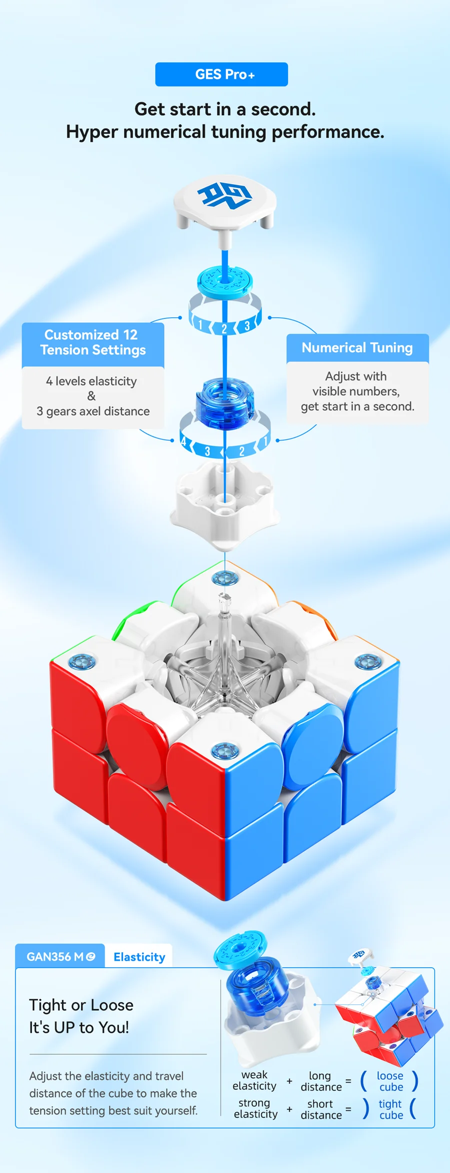 مكعب السرعة السحرية المغناطيسي GAN ، ألعاب مكعبات احترافية بدون لصق ، ألعاب أحجية للأطفال ، M E #3