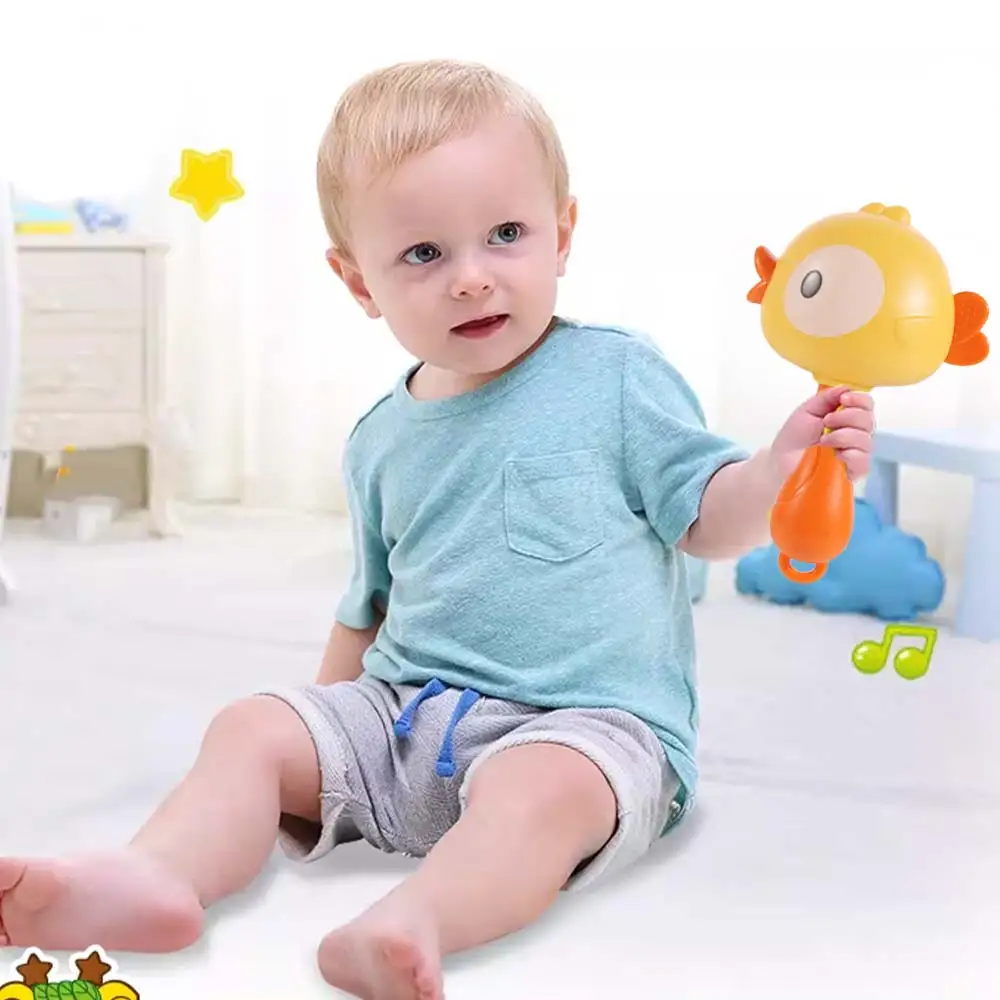 Home Decor Plastic Children Frog Sand Hammer Interactive Soft Instrument Sand Hammer Appease Potable Duck Sand Hammer Gift