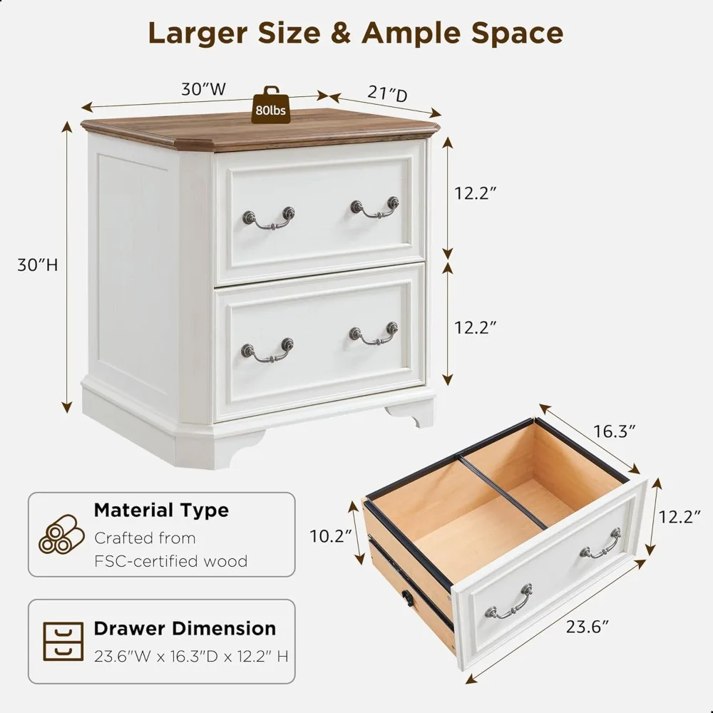 طقم منضدة على طراز المزرعة مكون من قطعتين مع سطح خشبي وأدراج كبيرة وجواجهة مؤطرة #6
