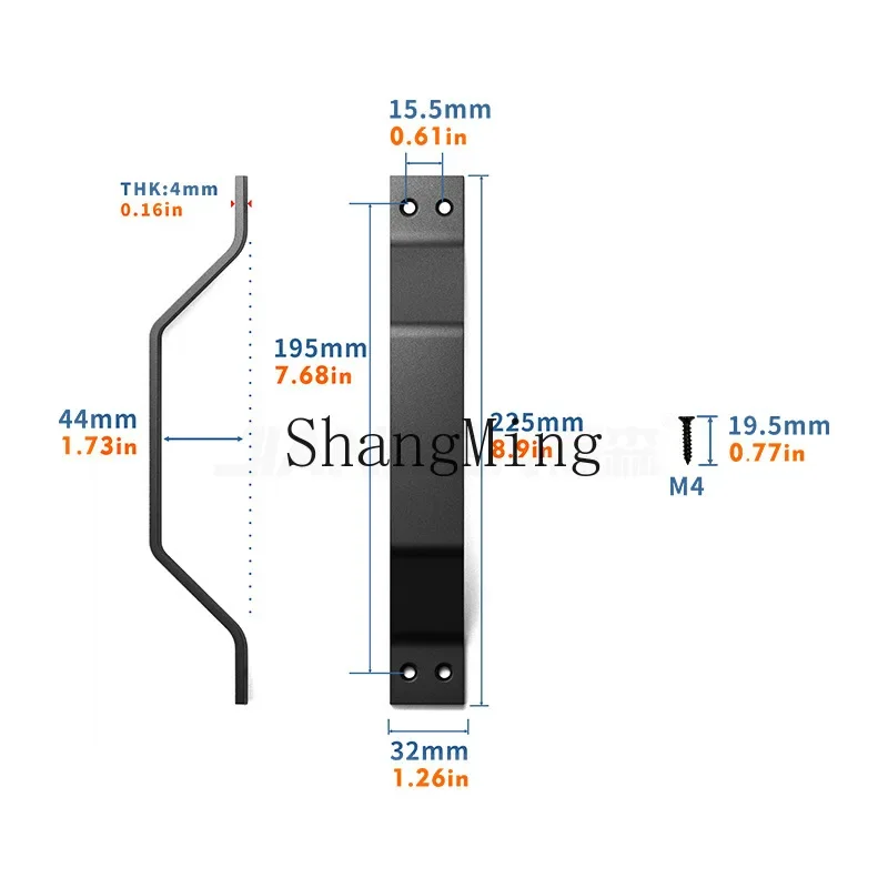 CLL carbon steel handle, sliding door, kitchen door partition door handle, surface mounted simple handle wholesale
