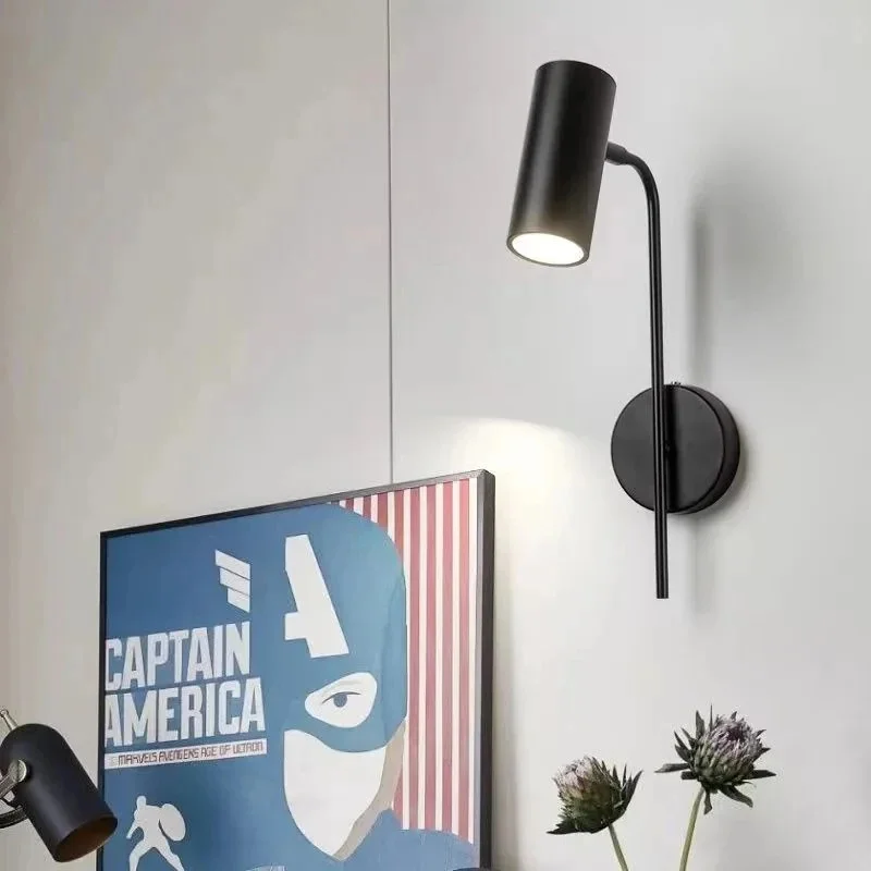 Modern Adjustable Brass Wall Sconce With Switch Long Arm LED Reading Bedside Wall Lamp For Bedroom Hotel Corridor Decor Lighting