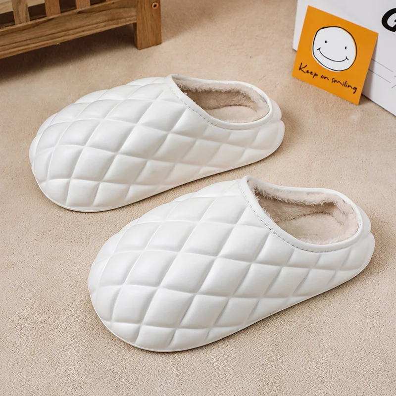 Pantoufles en coton à enfiler rondes pour hommes, chaussures d'hiver décontractées, imperméables, confortables, tout match, plus modèle de velours, extérieur, garder au chaud