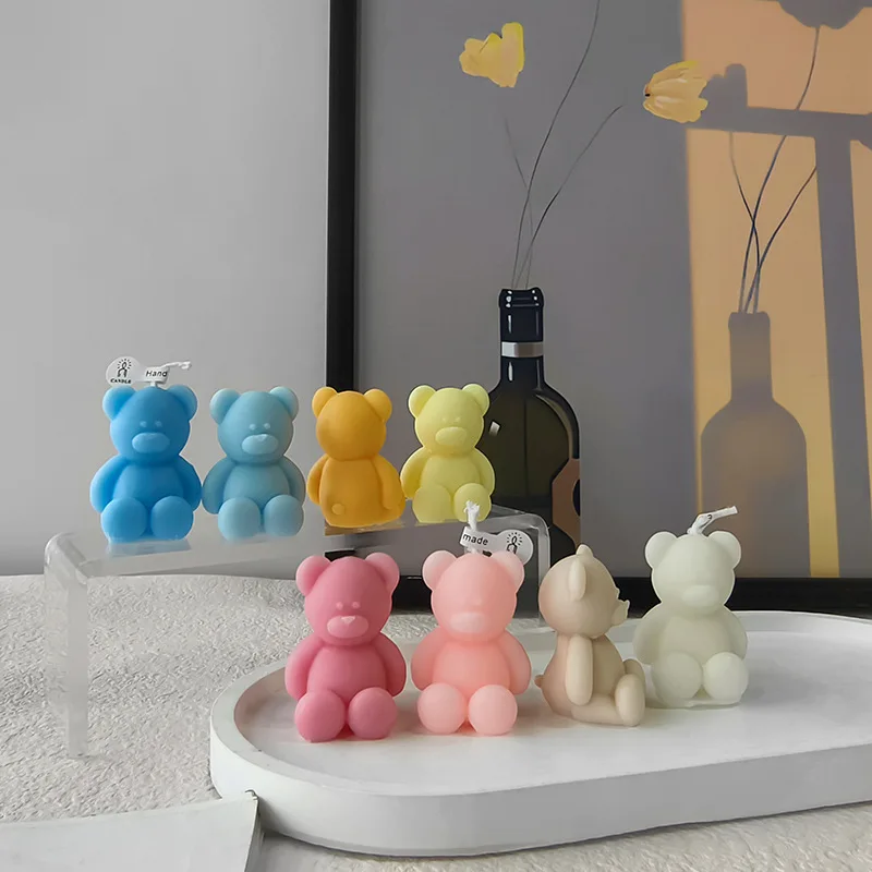 1pc Cute Bear Aromatherapy Candles Animal Soy Wax Candle Handmade Scented Candle Aromatic Birthday Candle Gift Set Home Decor