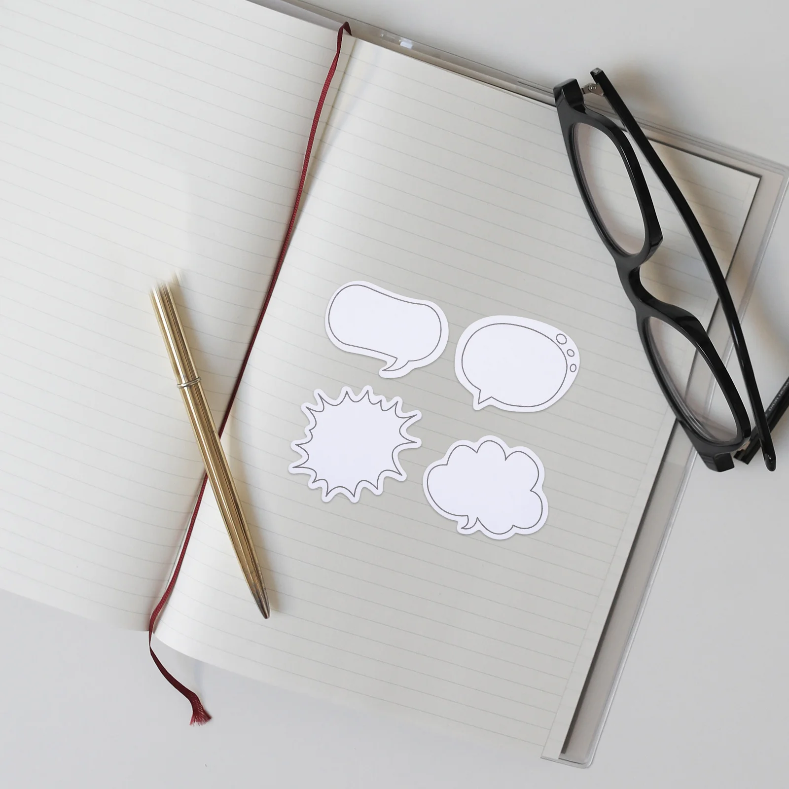 

4Sets Self-Adhesive Sticky Tabs Creative Box Memo Pads Office School Reminder Notes Home Office Writing Supplies