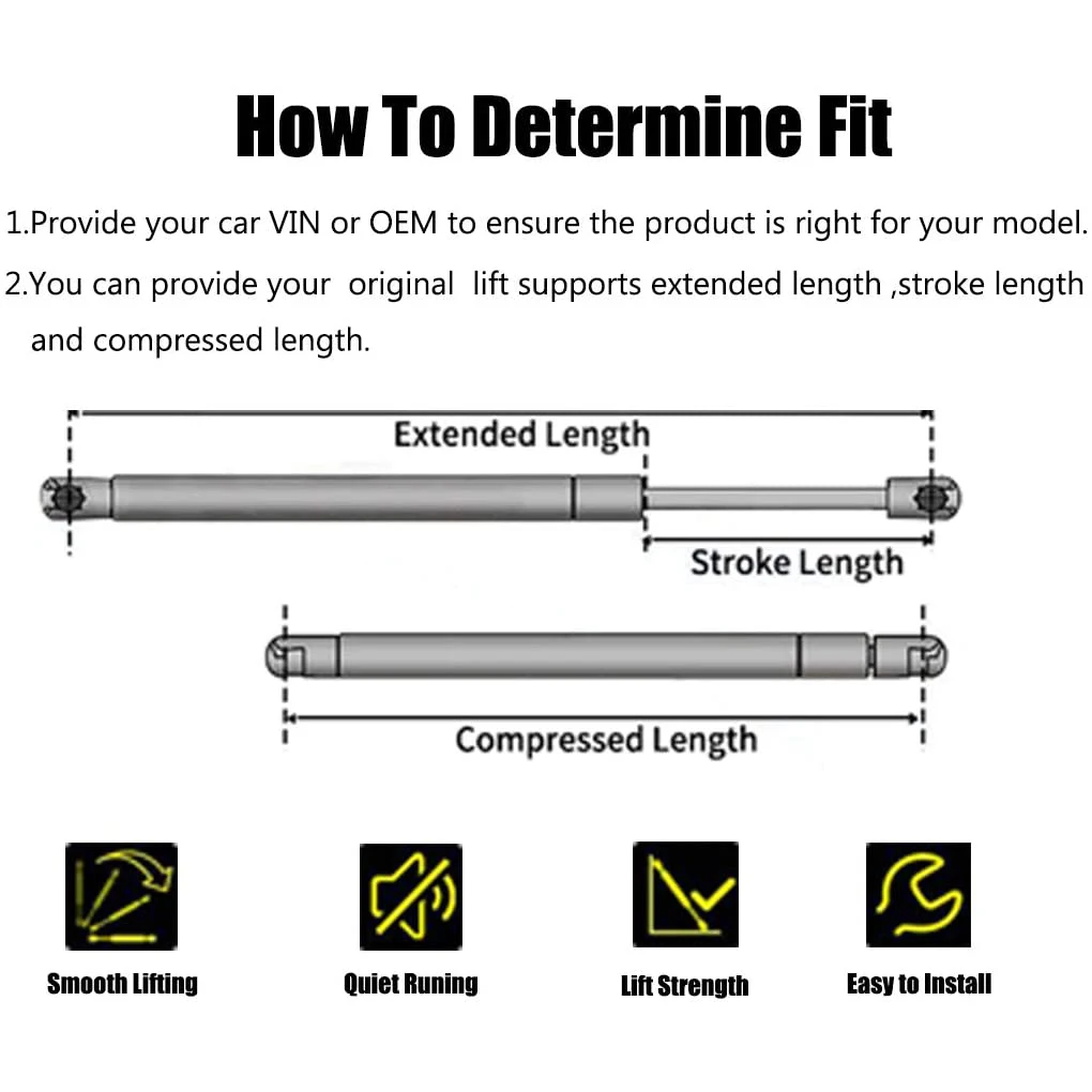 

ABXV-2Pcs Car Rear Trunk Lift Supports Gas Struts Shocks For TOYOTA WISH MPV AVENSIS Estate 2003-2016 351097 68950-05081