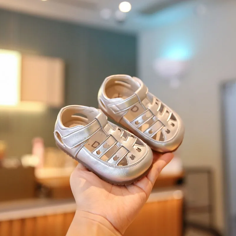 Mumoresip Sweet Baby Walking Shoes Cute Hollowed-out Toddler Sandals Soft Bottom 2026 Summer New Kids Princess Casual Shoes
