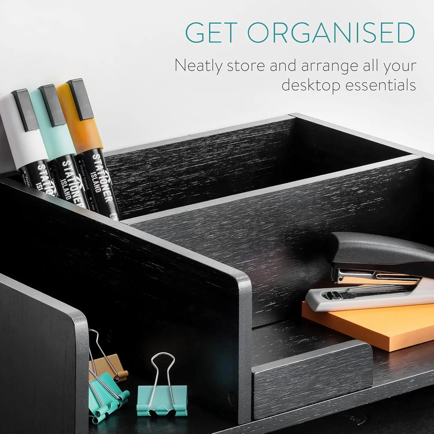 Desktop Table Storage Drawers and Compartments for Organizing Stationery, Documents, Files