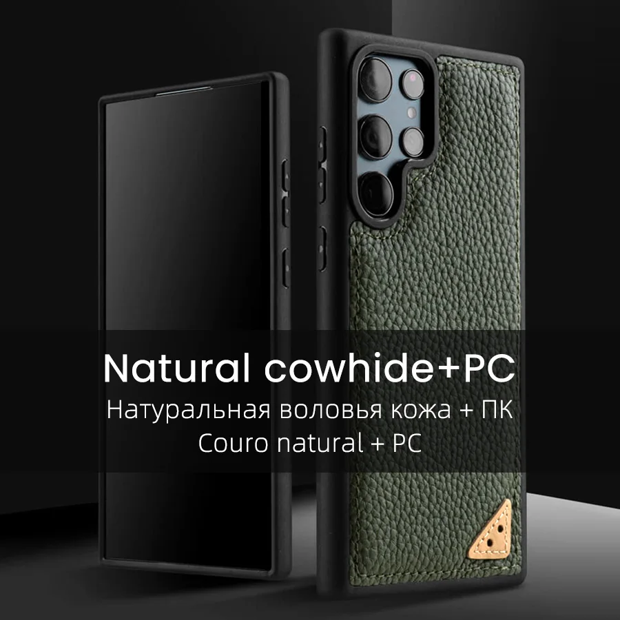 Melkco Premium Genuine Leather Case For Samsung Galaxy S22 Ultra Plus + 5G Cases luxury Fashion Cow Business Phone Cover