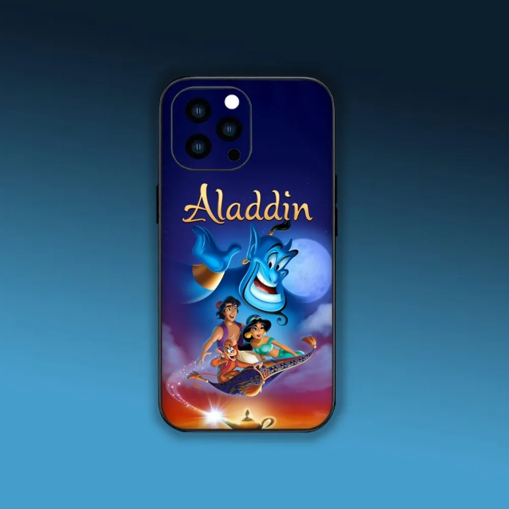 MINISO Cuet Aladdin Movie Phone Case For Samsung S24 S23 S22 S21 S20 Plus Ultre Note S20 FE Black Case