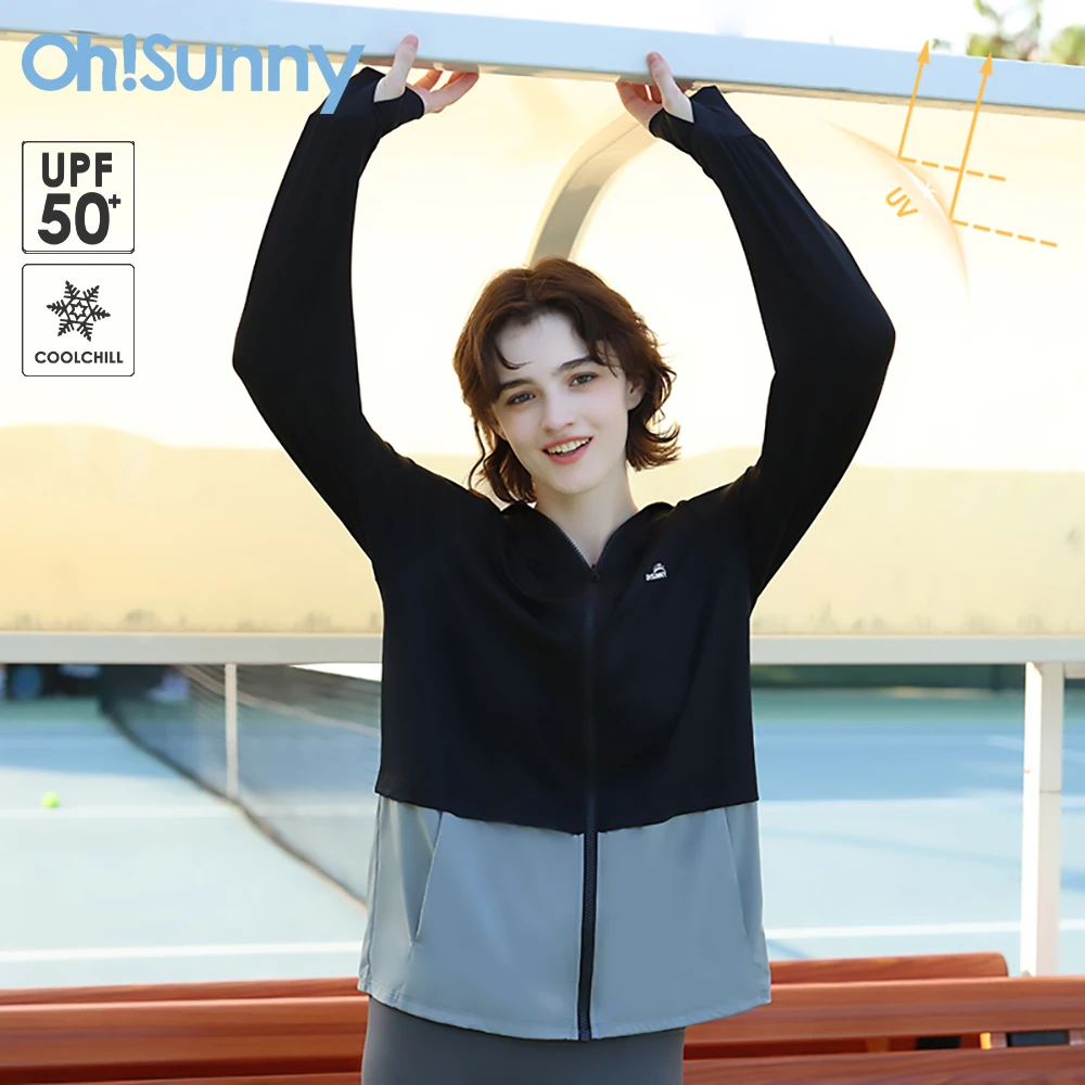 

OhSunny Sports Jackets 2024 New Fashion Sun Protection Anti-UV Coat Woman Summer Spring Quick Drying Long Sleeve Loose Outwears