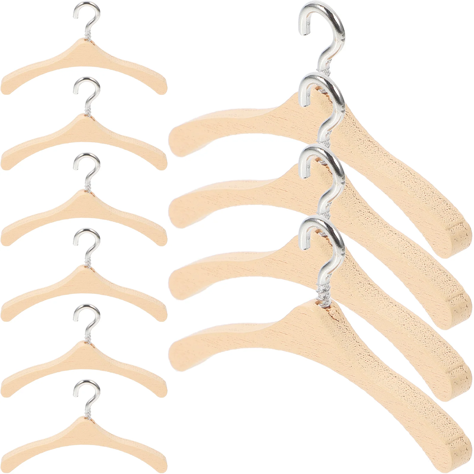 20 Pcs Mini Hanger Clothes Hangers Lifelike Tiny Clothing Wooden Delicate Small