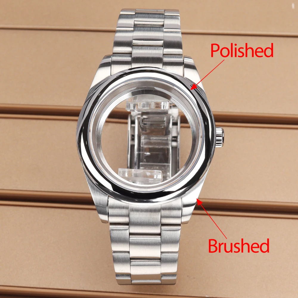 36mm 39mm Polished/Brushed Watch Case NH35 Sapphire Crystal For NH35 NH36 4R Mingzhu DG2813 Miyota8205 8215 Movement NH35 Case image 3
