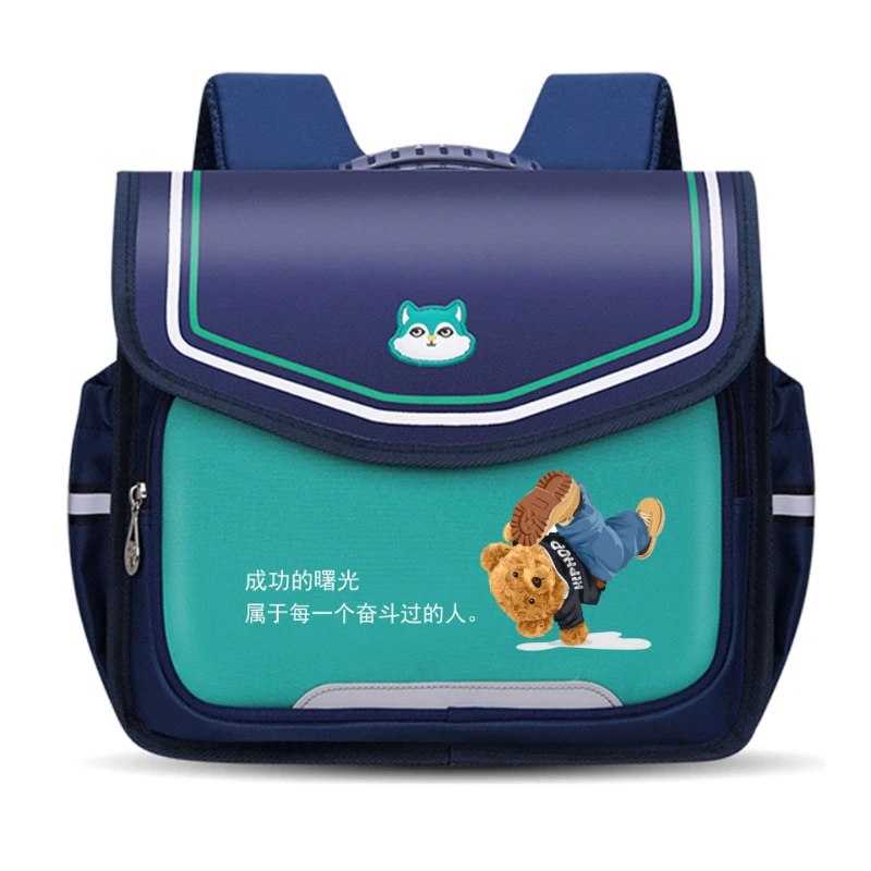 Meninas meninos bonito dos desenhos animados horizontal estilo britânico mochilas novas crianças urso dinossauro grande escola primária sacos no jardim de infância