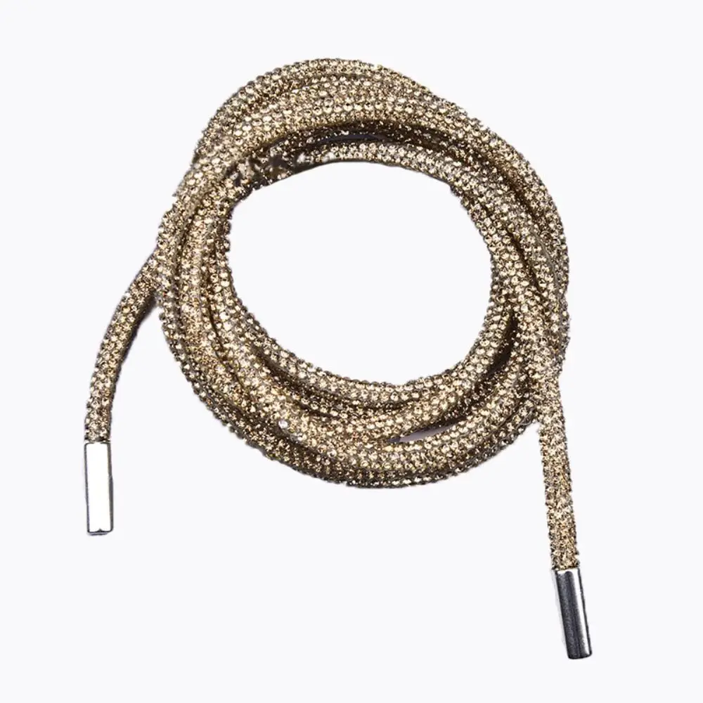 DIY Cross Braiding Strap Hoodie Trouser Sweatpant Diamond Rope Bright Crystal String Shiny Round Cord Rhinestone Drawstring