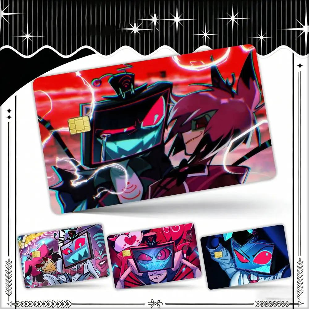 Hazbin VOX H-Hotel Trust Us  Waterproof Film Skin Cover Credit Card Stickers Debit Front Bank Bus Pass