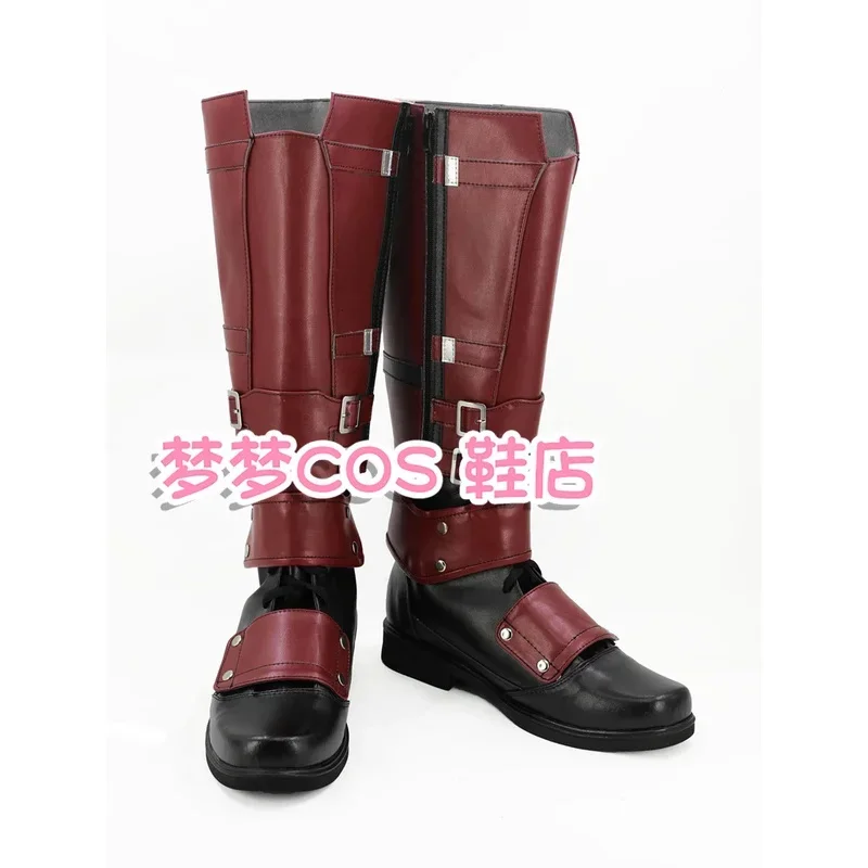 Dead pool Cosplay Shots Handmade Faux Leather Boots