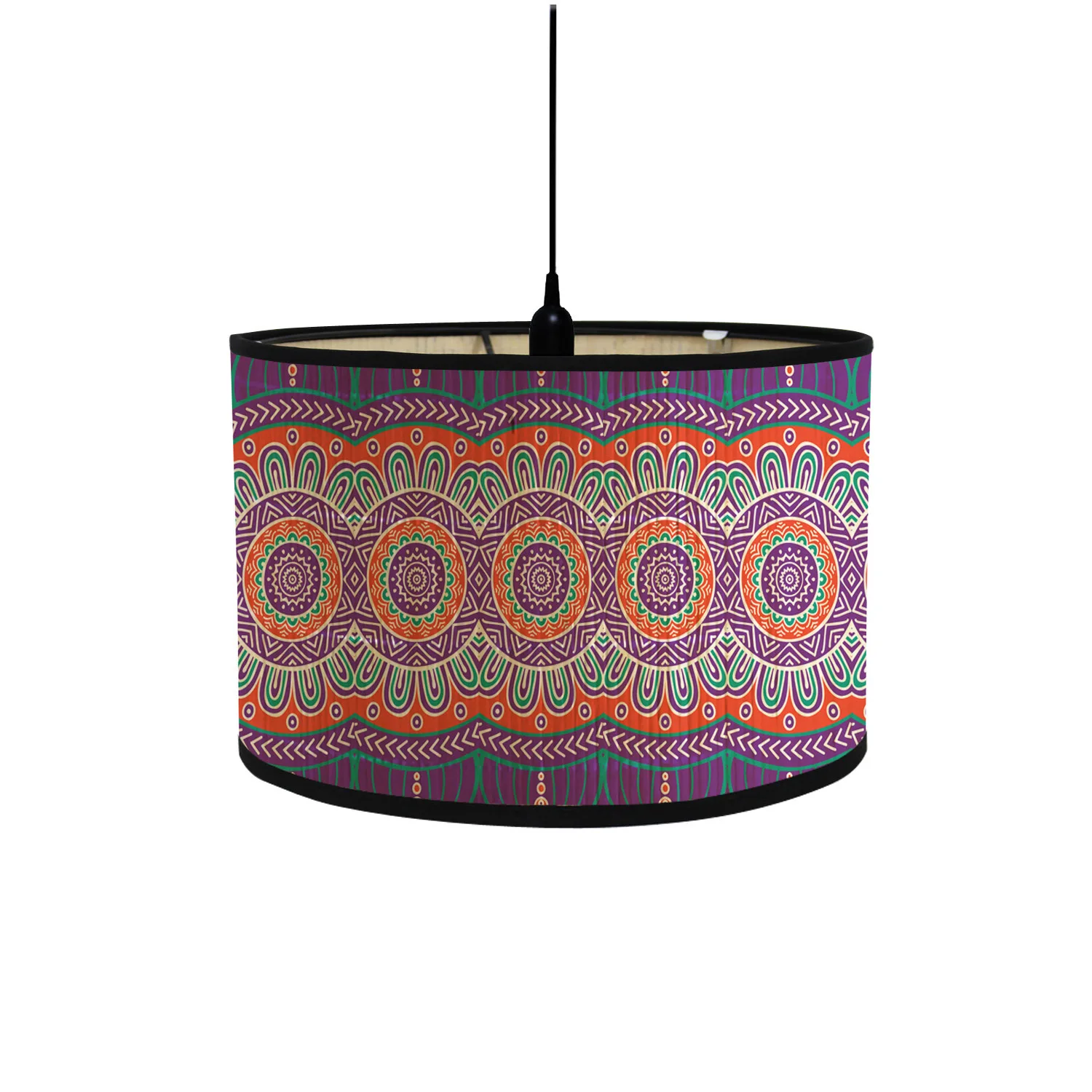 Paralume in bambù Mandala stampato E27 portalampada lampada a sospensione lampada da parete accessorio illuminazione decorazione muslimah