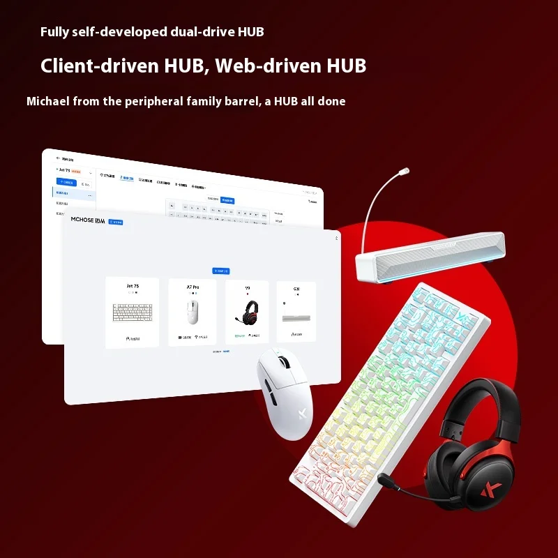 MCHOSE Jet 75 Esports Magnetic Axis Keyboard Wired 8k Low Latency 0.01 Accuracy Gasket Structure Customized Gaming Keyboard