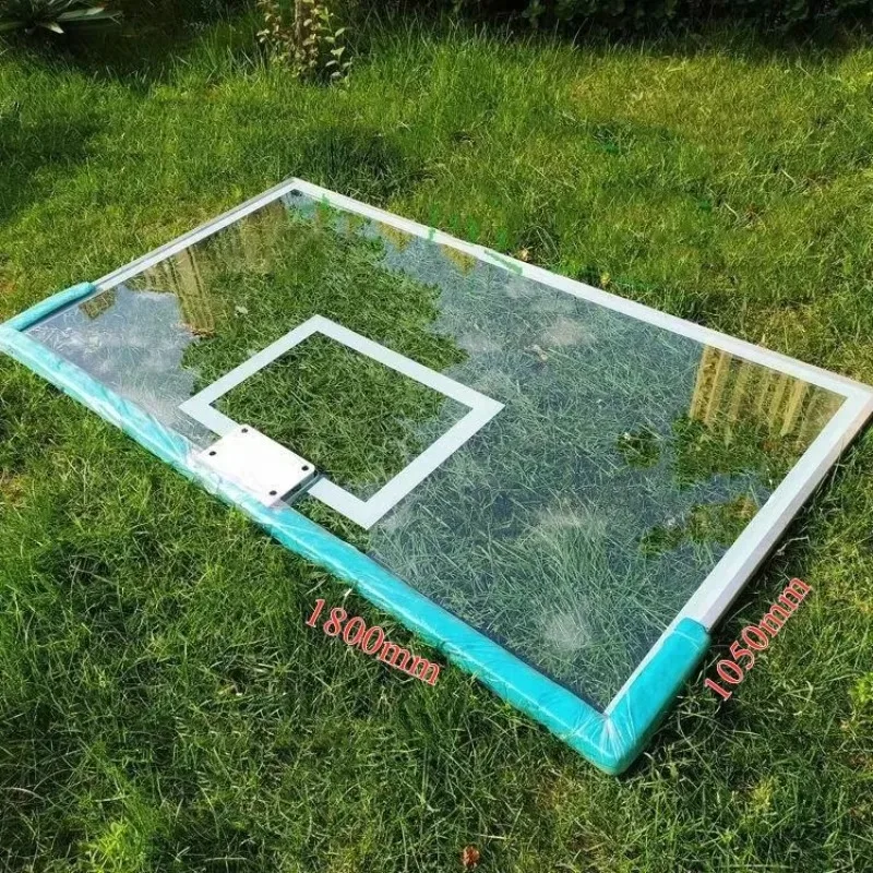 Outdoor Tempered Glass Basketball Backboard, 1.8m x 1.05m Standard Transparent Backboard, 12mm Thick, Shatterproof Glass Panel