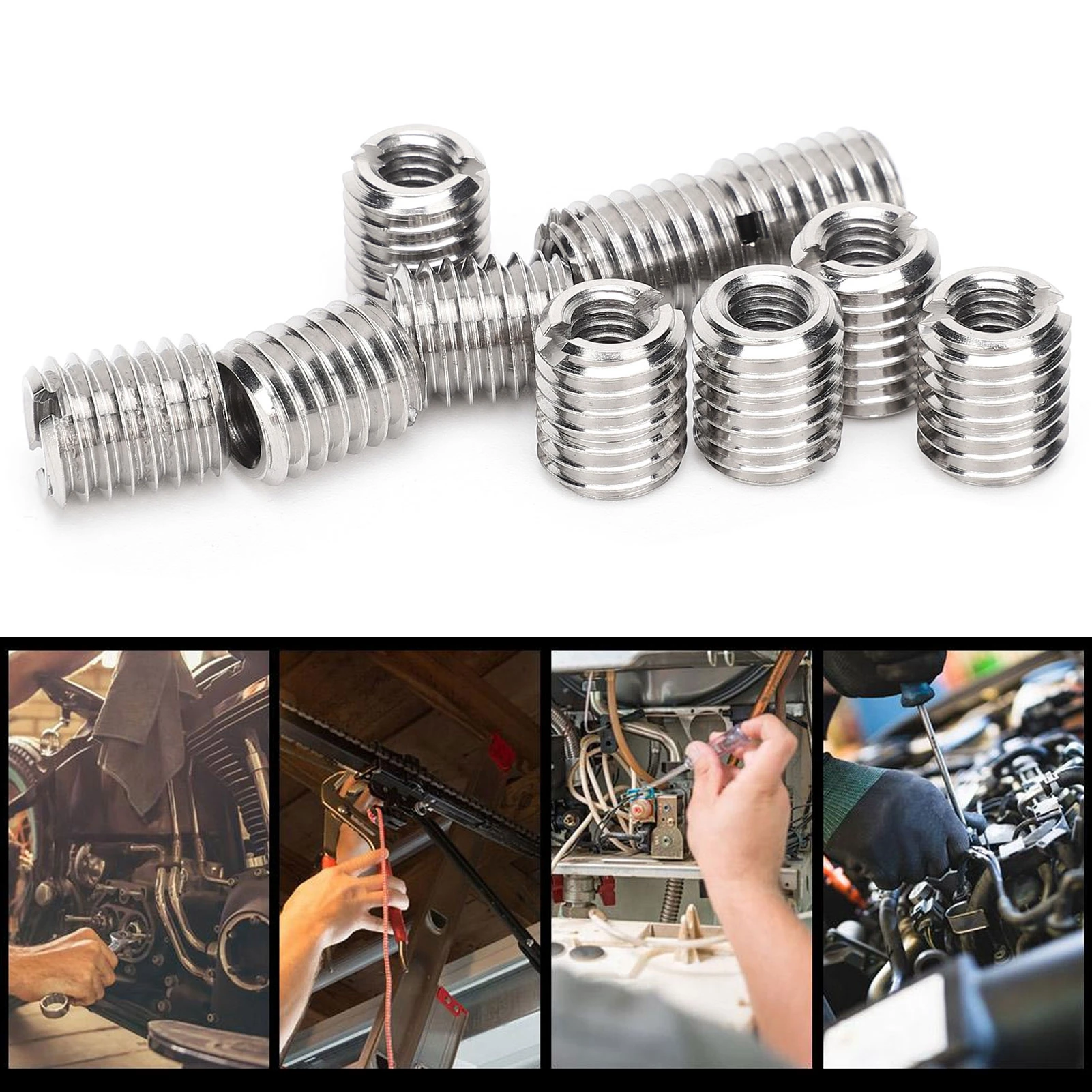10 peças porca de inserção reduzindo reparação m6x1.0 fêmea e m10x1.5 ferramenta de extensão de rosca macho