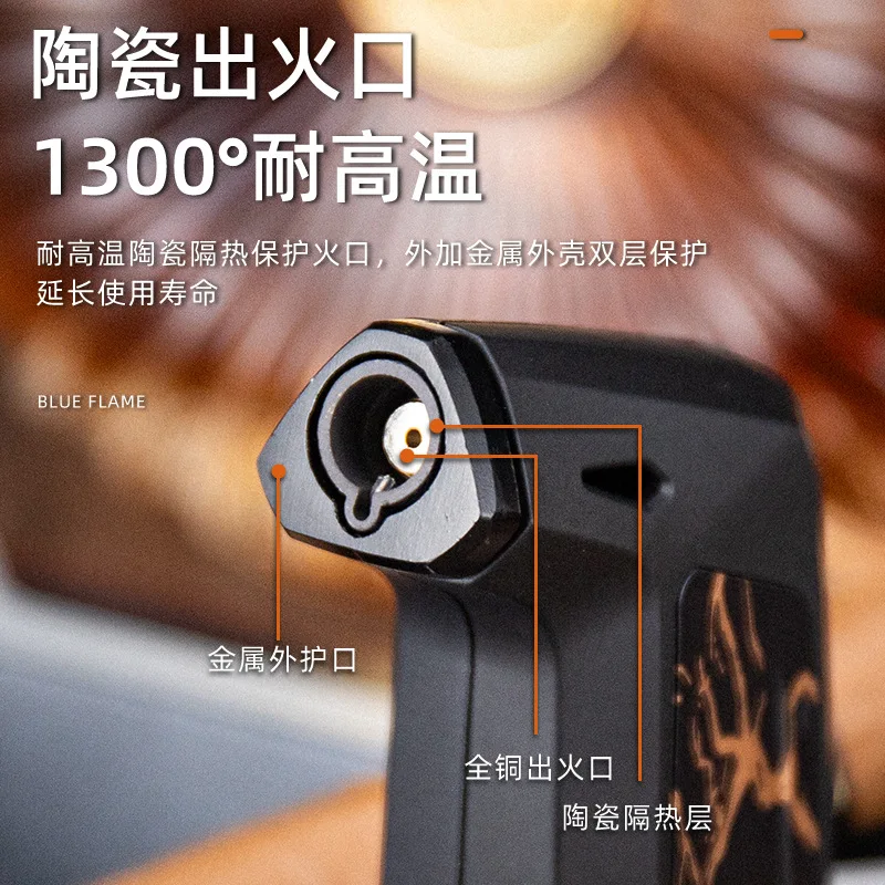 Jobon Super Powerful Small Spray Gun Igniter，compact with Transparent Gas Window, Safety Lock, Cigar Butane Gas Lighter -70g - view 4