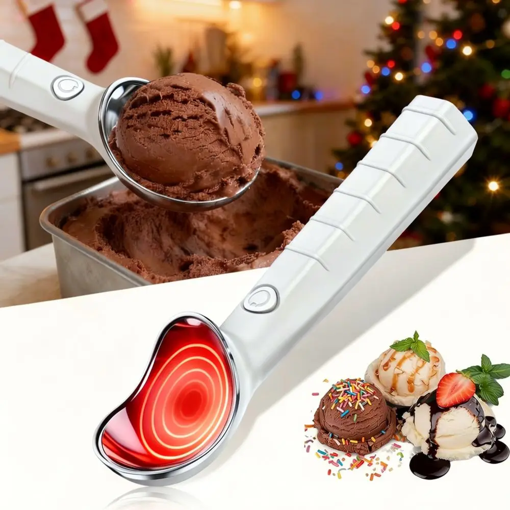 Electric Thermal Scoop For Ice Cream Professional Stainless Steel Spoon Gadget For Smooth Serving Hard Frozen Foods 3