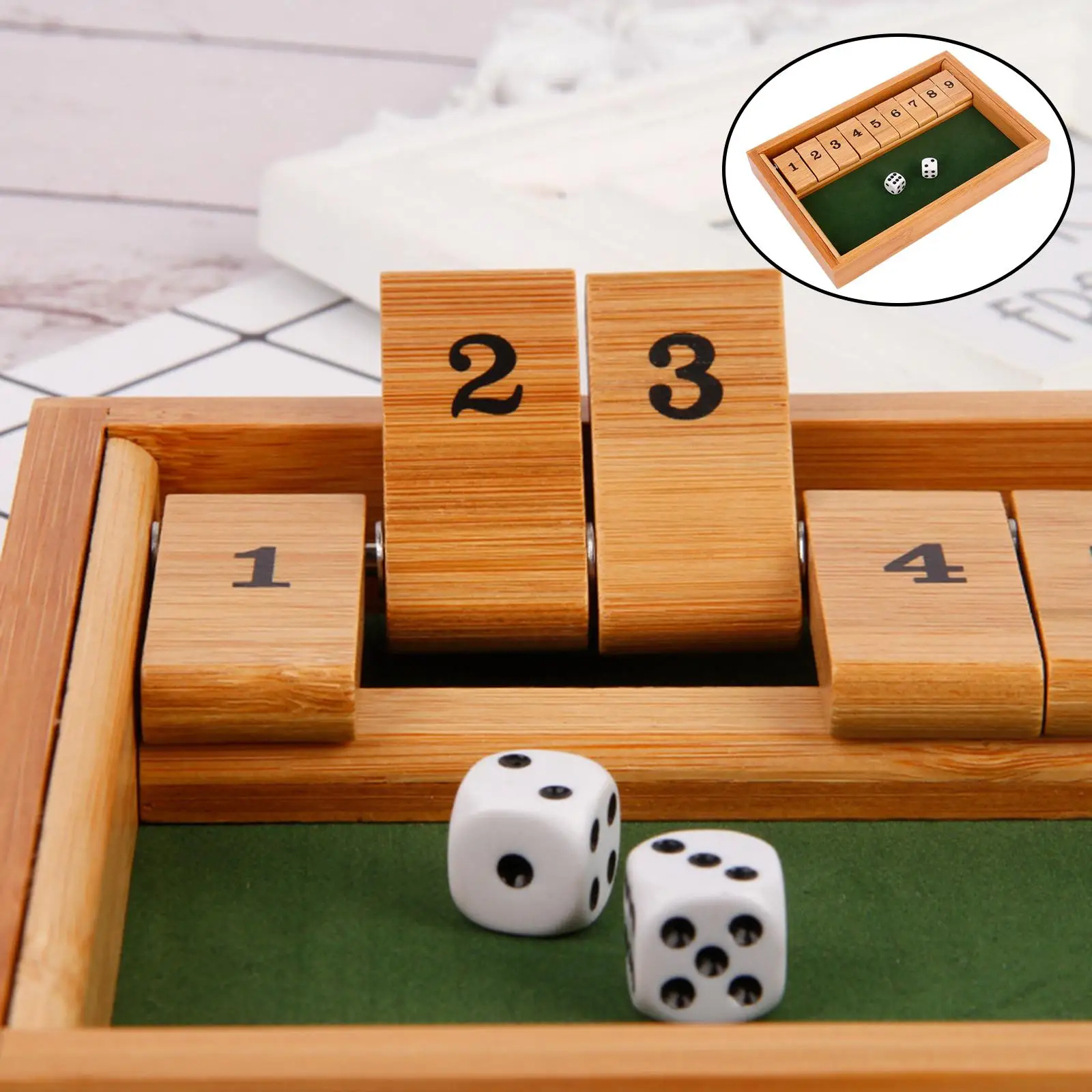 Wooden Shut the Box Board Game & 2 Players for Kids and Adults Family Traditional Games indoor Game Entertainment