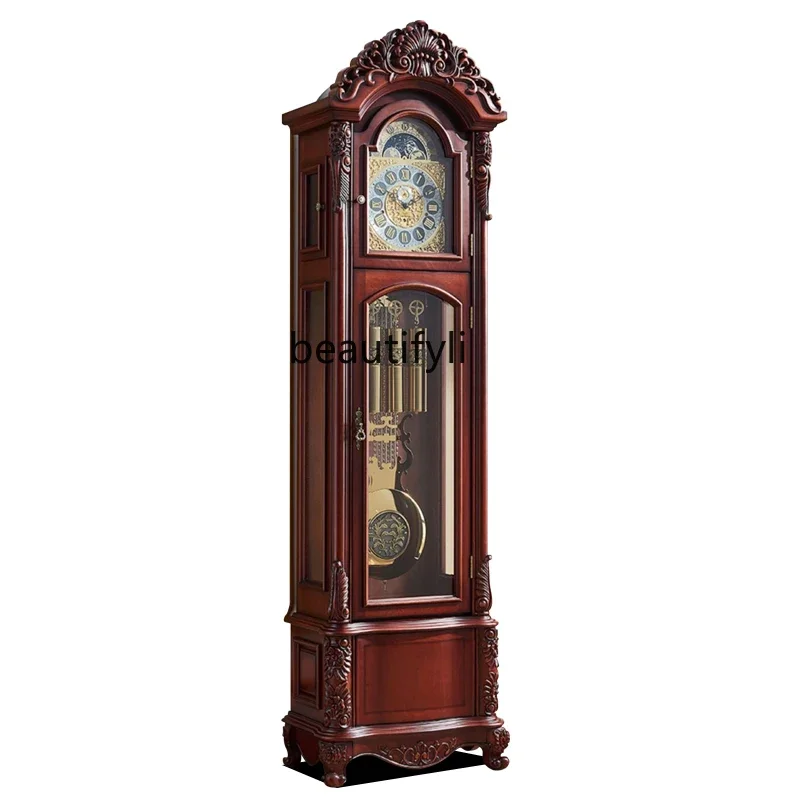 German Hermle European Style Mechanical Floor Living Room Chinese Retro Clock Vertical Clock Classical Pendulum Clock