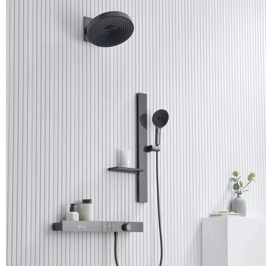 

Top Quality 12 inch 320mm Rainfall Shower head set Newest Bathroom shower faucet set Wall Mounted Brass Luxury Shower head set