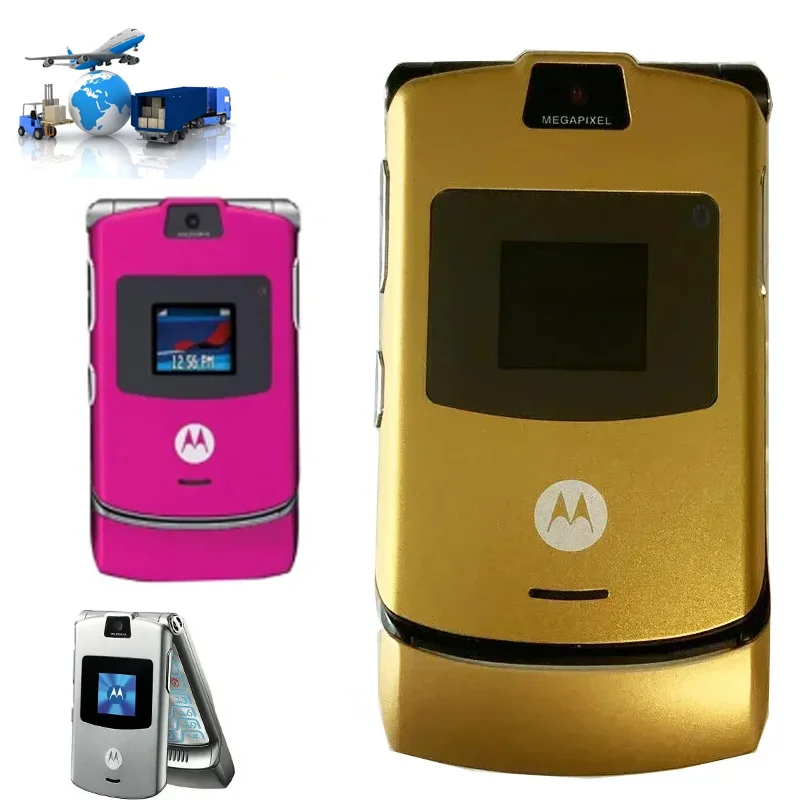 

RAZR V3 Motorola-Оригинальный разблокированный телефон-раскладушка с Bluetooth, двойной дисплей, расширенный быстрый Вызов GSM 850/900/1800/1900 высокое качество