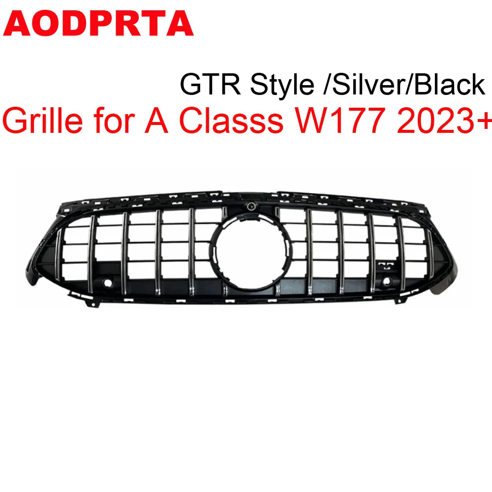 2023 2024 W177 Grille GTR GT Panamericana Style Front Grill Mesh Hood for Mercedes A Class V177 Facelift A180 A200