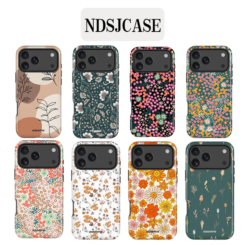 Funda Clmj Azalea Negra para iPhone 17, 17e, 16e, 16, 15, 14, 13, 12, 11, X, XS, XR, XSMAX, 7, 8, Air, Pro, Max, Plus, Carcasa Trasera de Doble Capa