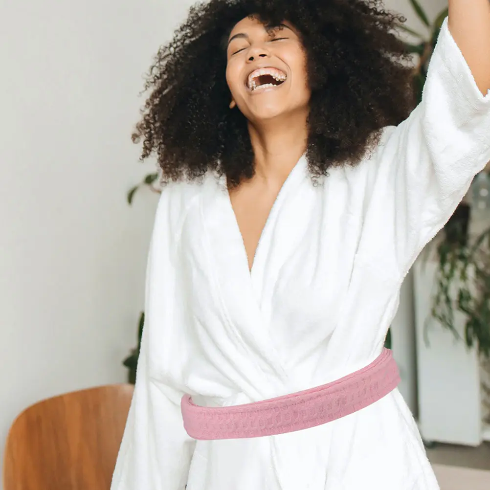 

2Pcs Flannel Robe Belt Soft Comfortable Hotel-Style Bathrobe Waist Belt Adjustable Tie for Home Spa Sleepwear Dressing Gown