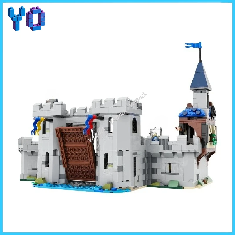 

Cavalry Knight Fortress Alternate Build MOC, Detailed Historic Castle Structure with Horse Elements for Adult Collectors