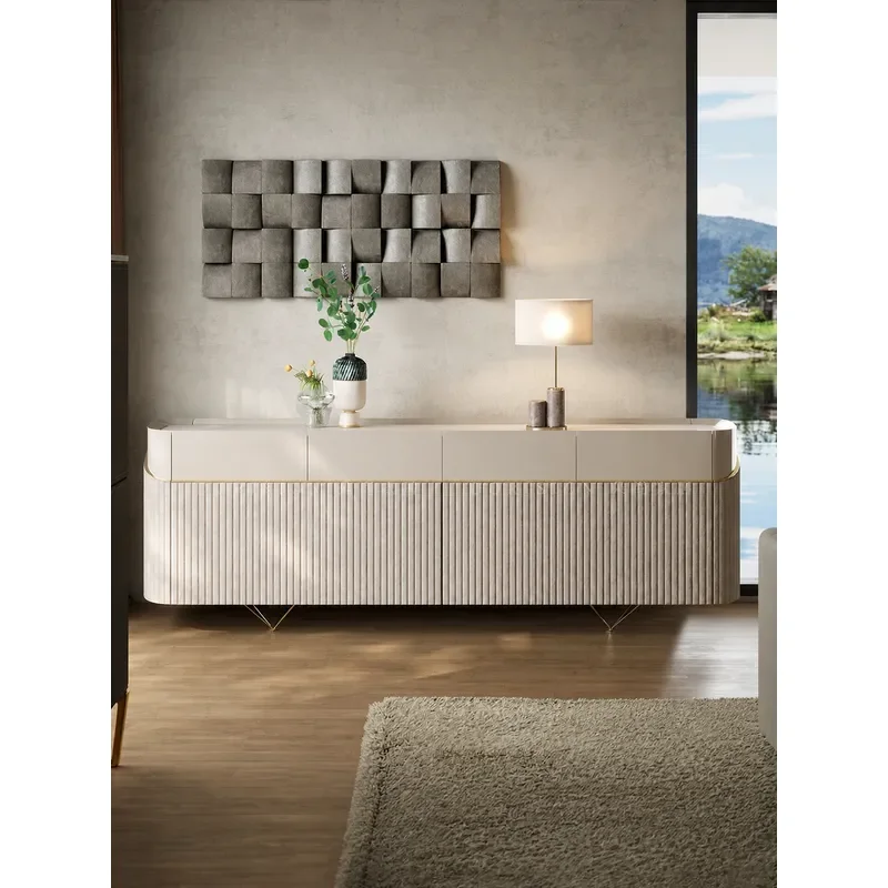 Modern Simple Dining Side Cabinet High End Light Luxury Storage Cabinet Entryway Villa Wall Mounted Door Cabinet