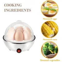 110V/220V Multifunctional Electric Egg Boiler Single Layers Egg Cooker Mini Steamer Poacher Kitchen Cooking Breakfast Machine