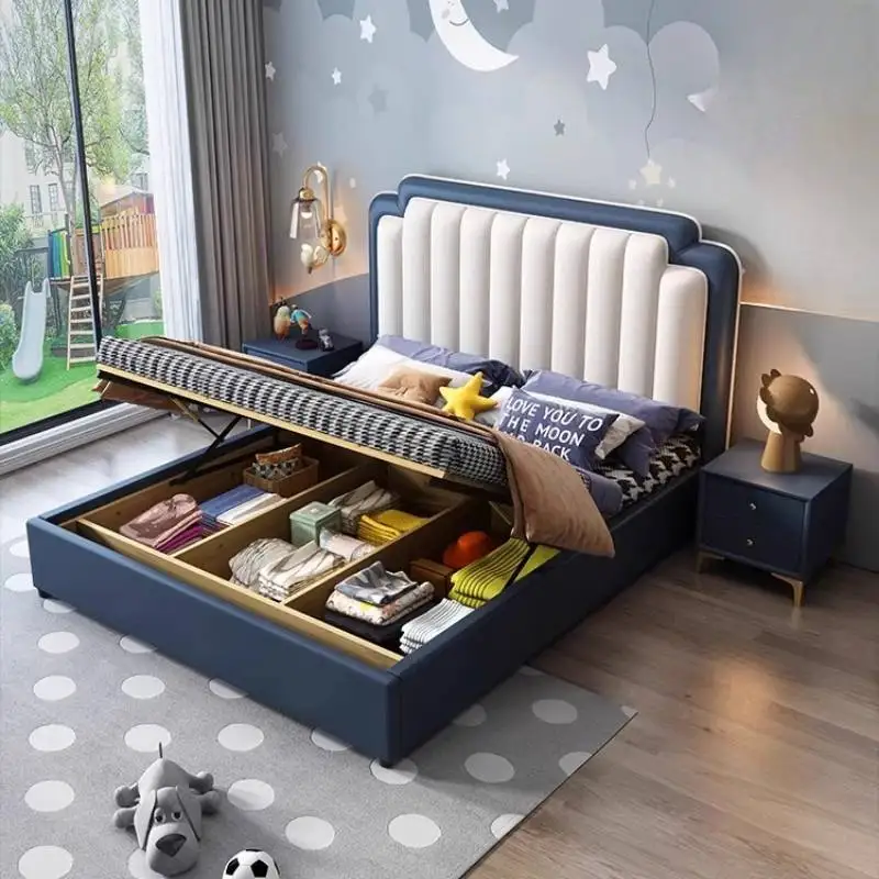 Decoration Storage Kids Beds Safety Europe Cheap Wooden Custom Kids Beds Single Design Modern Letto Bambini Furniture Home