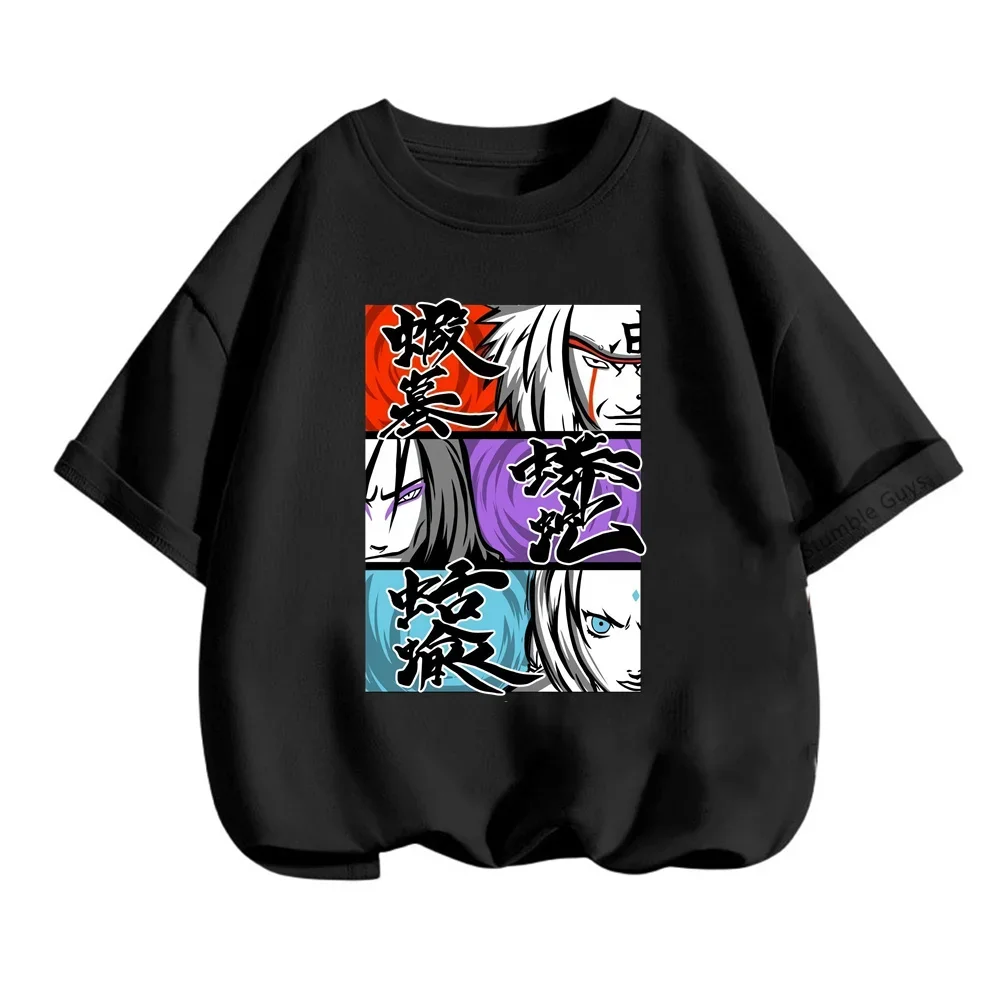 Boys Clothes Girls T-shirt Anime Narutoes Tshirt Kids Cartoon Tees Children Summer Teen Short Sleeve Tops Fashion Kids Clothing