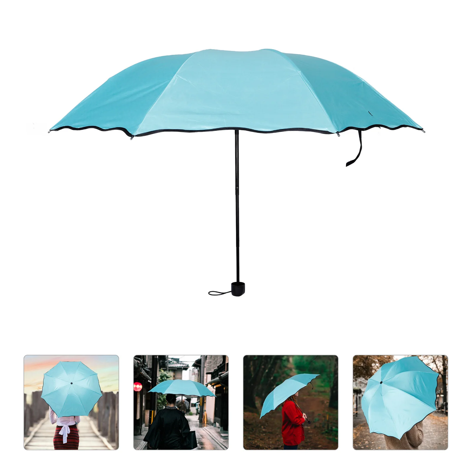 

Foldable Compact Color Changing Uv Protection Umbrella -Fold Portable Small Travel Rain Windproof Sun Parasol