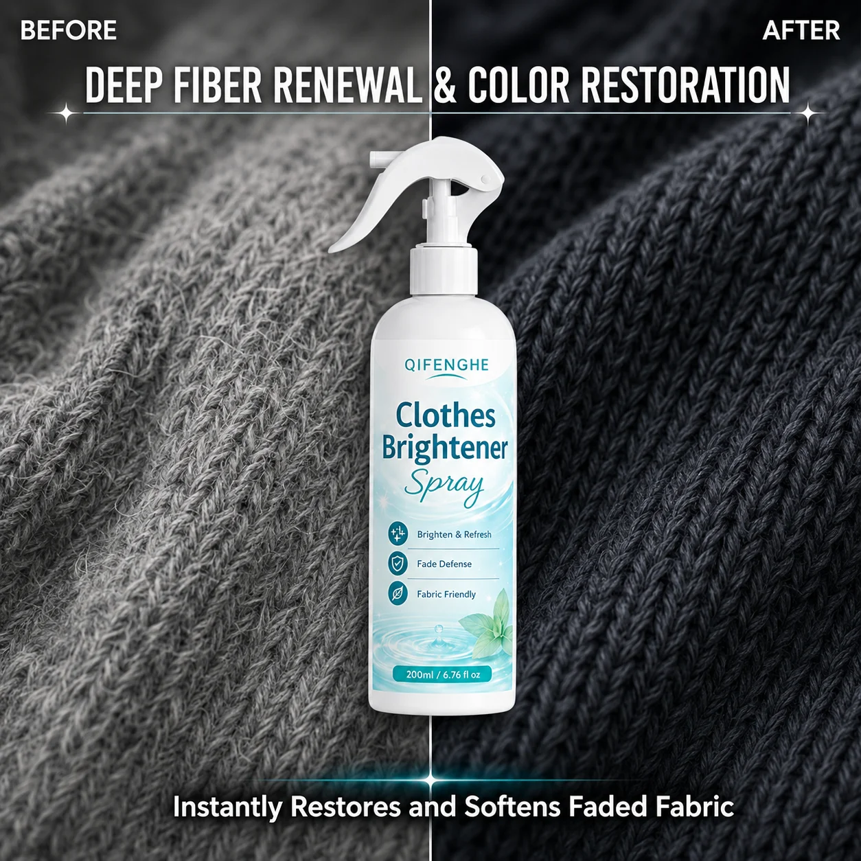 QIFENGHE Clothes Brightener Spray 200ml Fabric Color Reviver Anti Fade Dye Fixer Laundry Color Restorer for T Shirt Jeans Dress