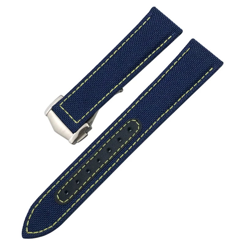 19mm 20mm Nylon Canvas Watch Strap For Omega Seamaster 300  AT150 Fabric Leather AQUA TERRA 150 Blue 21mm 22mm Watchband Buckle